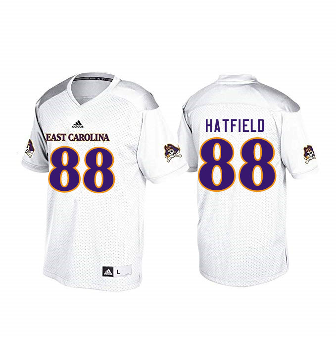Men #88 Jsi Hatfield ECU Pirates College Football Jerseys Sale-White